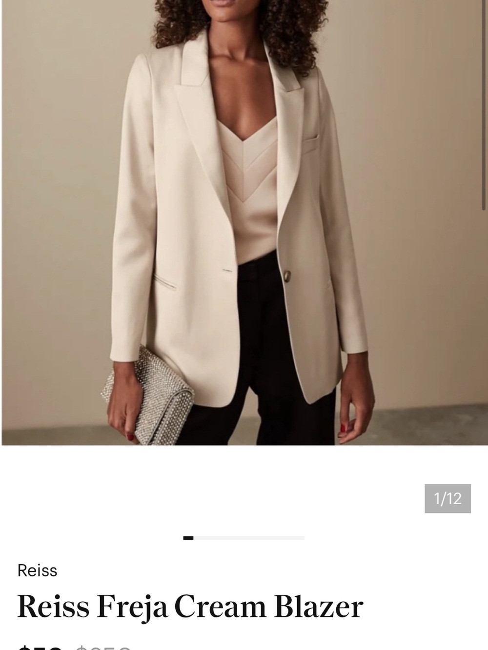 Reiss Freja Cream Blazer